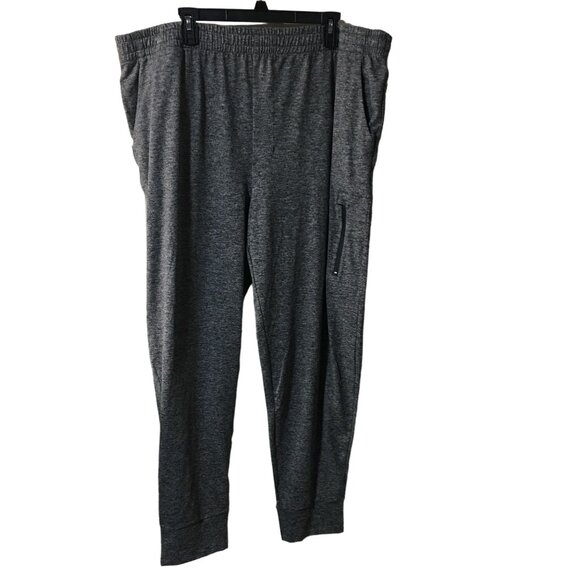 FLX SUPER SOFT JERSEY BLACK GRAY TAPERED JOGGER TRAVEL/LEISURE MENS PANTS SIZE X - Picture 1 of 4